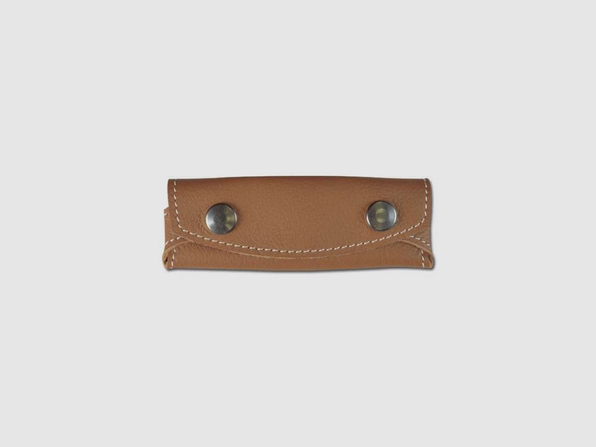 Tasche, Etui, Transporthülle Etui Blumen aus schwarzem Leder Pielcu