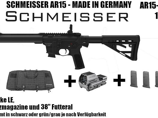 Schmeisser AR15-9 Sport M 14,5" LL 9mm Luger Büchse + Falke LE + 5 Magazine + Futteral UVP: 3008€ - Frühjahrskracher