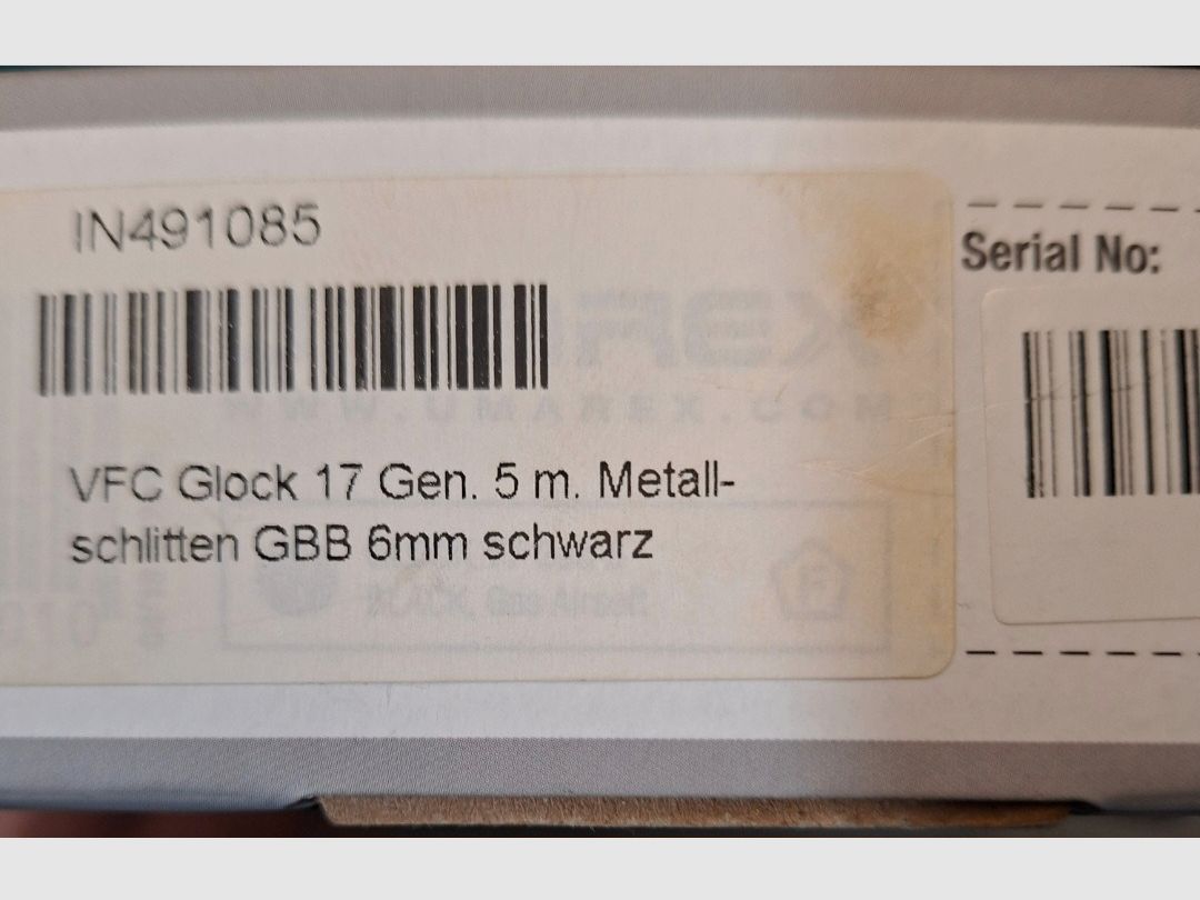 !Neuwertig! Vitrinen-Modell! VFC Glock 17 Gen 5, 6mm, GBB, Airsoft, m= Lauf und Schlitten aus Metall, by Umarex