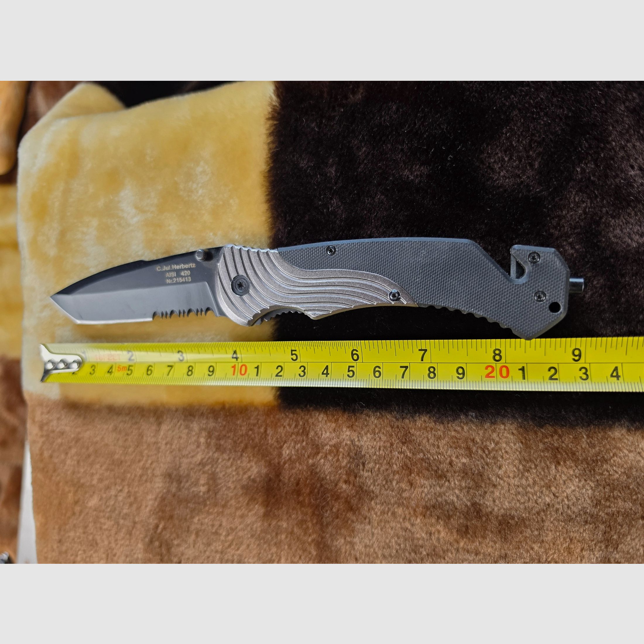Herbertz Taktisches Rettungsmesser (AISI 420 / Nr. 215413) mit Gurtschneider & Glasbrecher, Bild 3 von 5