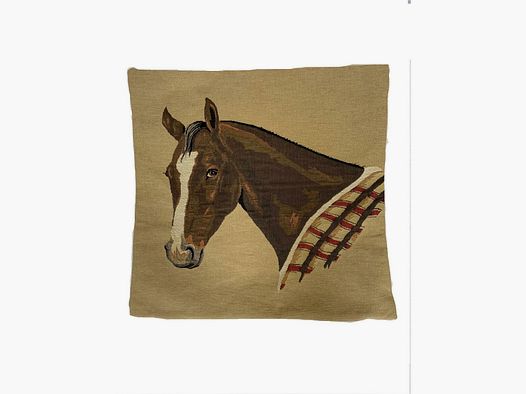 Lovergreen cushion motif cushion horse head chestnut head on the left side