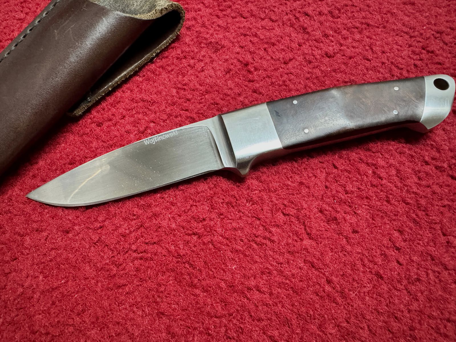 Handmade Vollintegral Jagdmesser „Wojtinowski“ – Custom Einzelstück / Wurzelholz / Bestzustand