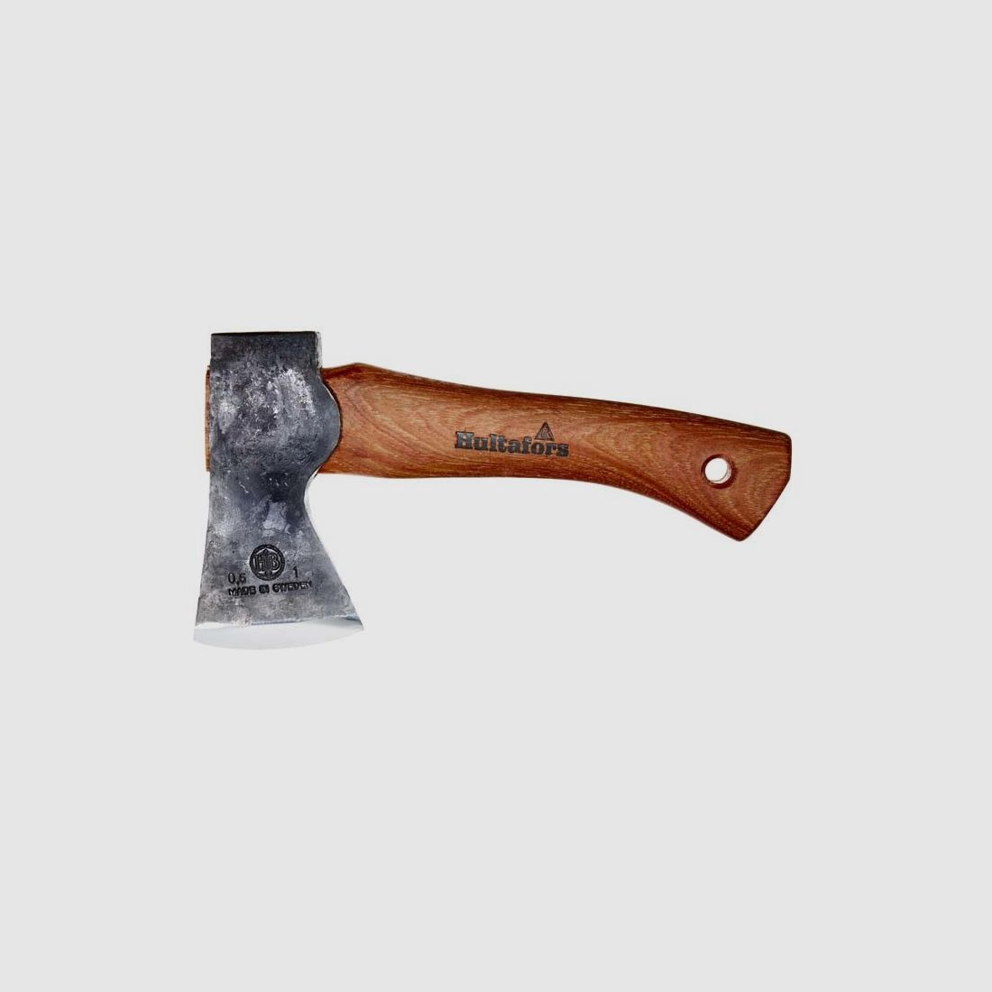 Hultafors Mini Ascia AGELSJÖN, acciaio al carbonio Ovako, manico in legno di hickory, fodero per testa in pelle marrone