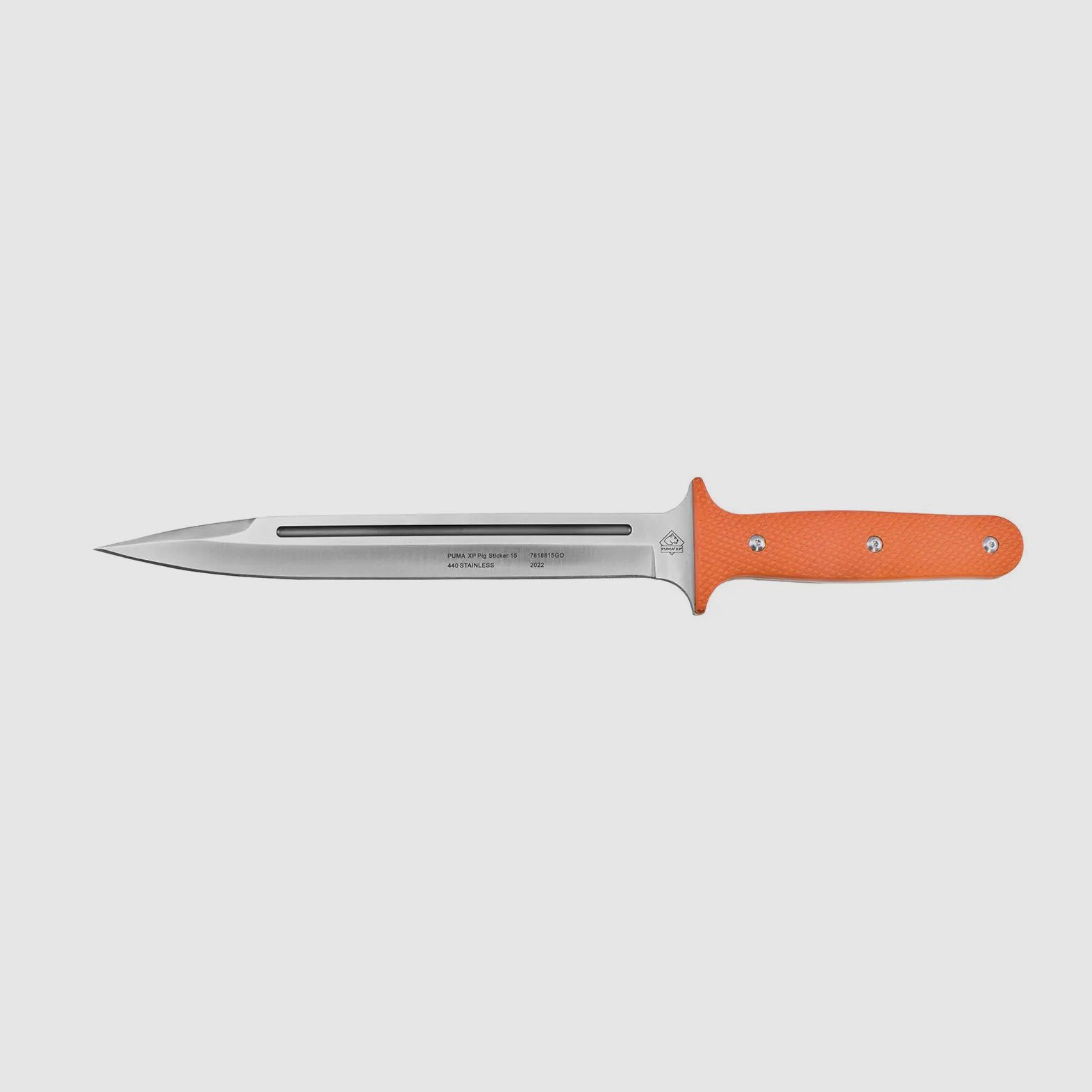 PUMA XP pig sticker 15, Abfangmesser, Orange G10 mit Fischhaut, Kydex Scheide