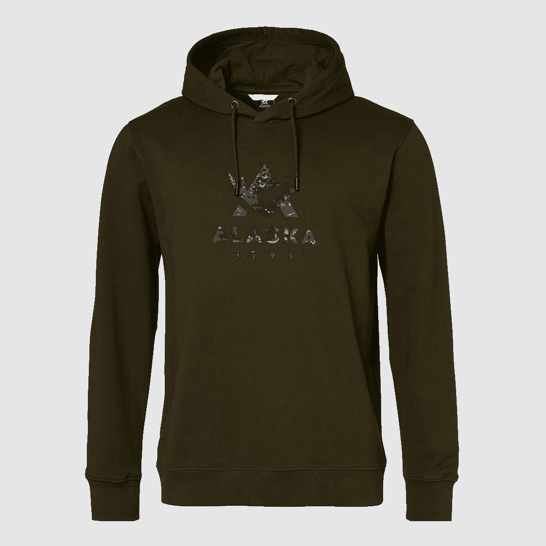 Alaska 1795 Camo Logo Hoodie Hommes Night Green XXL
