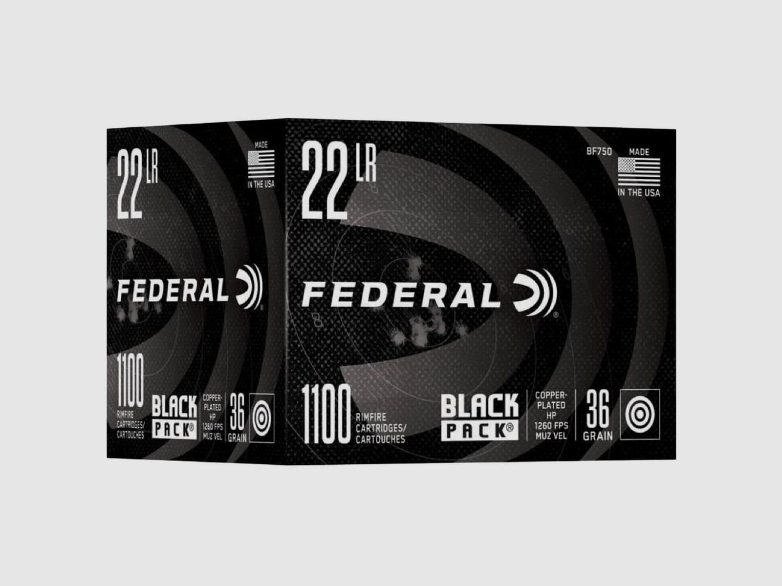 FEDERAL .22 LR Black Pack 36GR LEAD HP 1100 St.