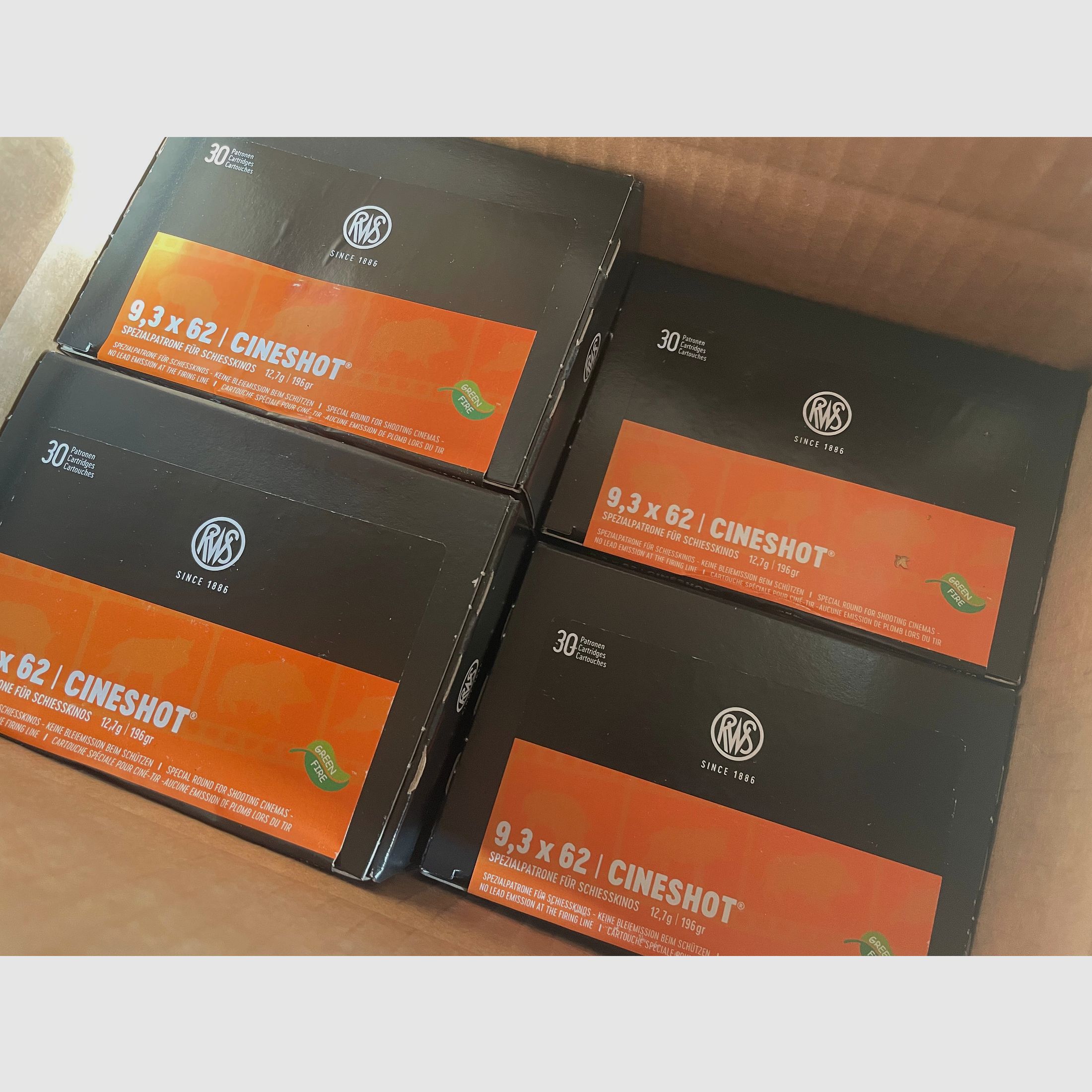 RWS Cineshot 9.3x62 12.7g/195gr special cartridge for shooting cinema - 315 pieces