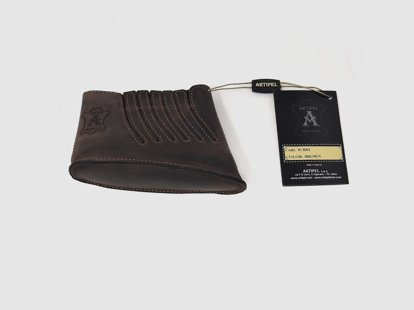 Artipel – Schaftkappe aus Leder Braun 20 mm (SCR01), Bild 1 von 2