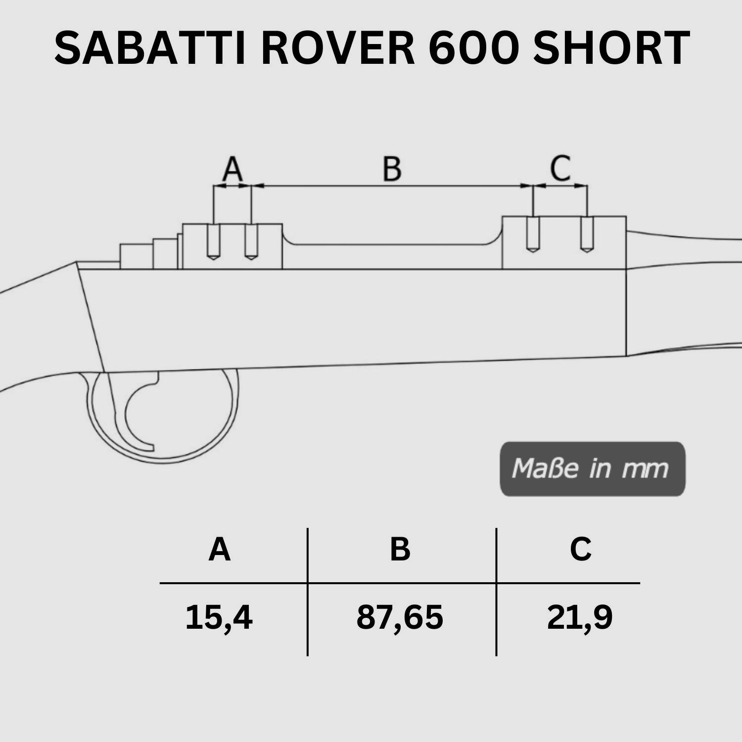Rifle Doc Picatinny Weaver STAHL Schiene für SABATTI ROVER 600 SA (Short Action) | Mercury Tactical EVO SA (Short Action
