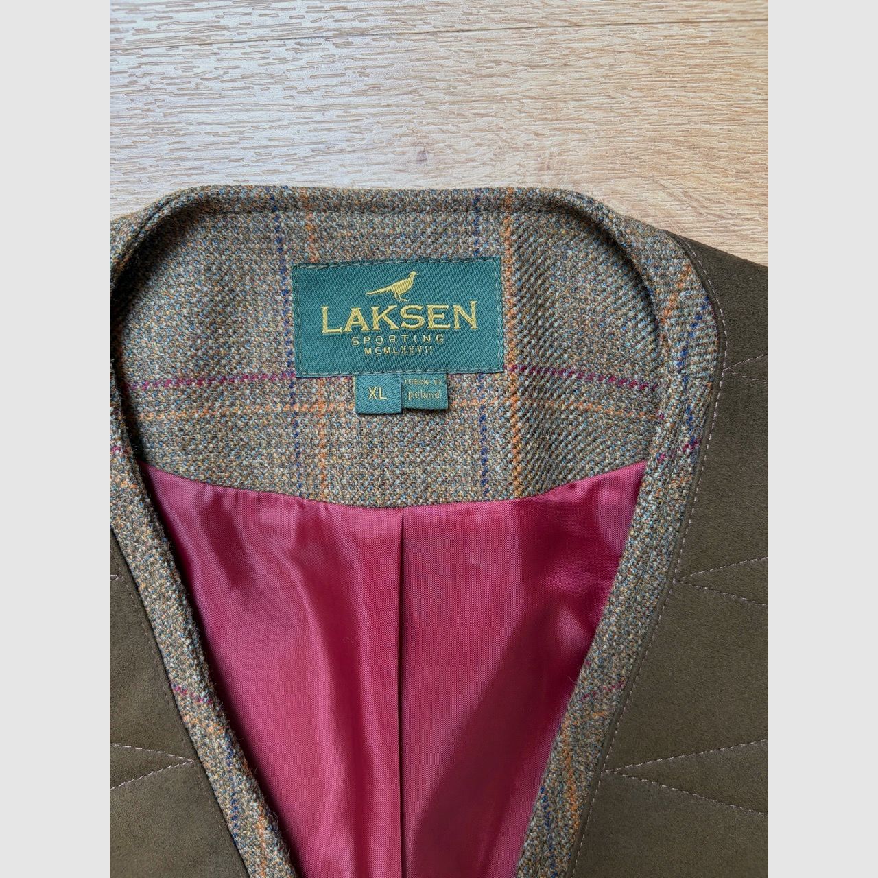 Laksen Sporting Schietvest Lovat Tweed uit Schotland maat XL
