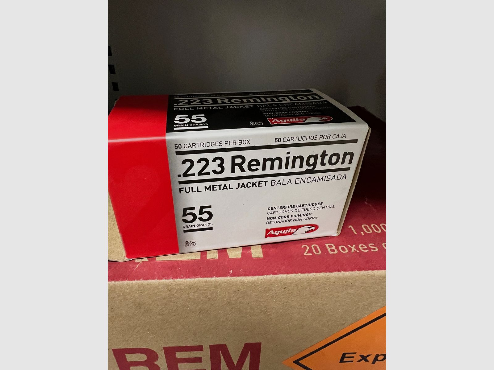 Aguila 1000 Stück Standard .223 Rem FMJ 55 grs Büchsenpatronen