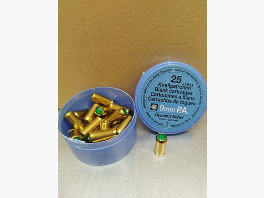 Alte Knallpatronen RWS 9mm PAK 25Stk Dynamit Nobel.