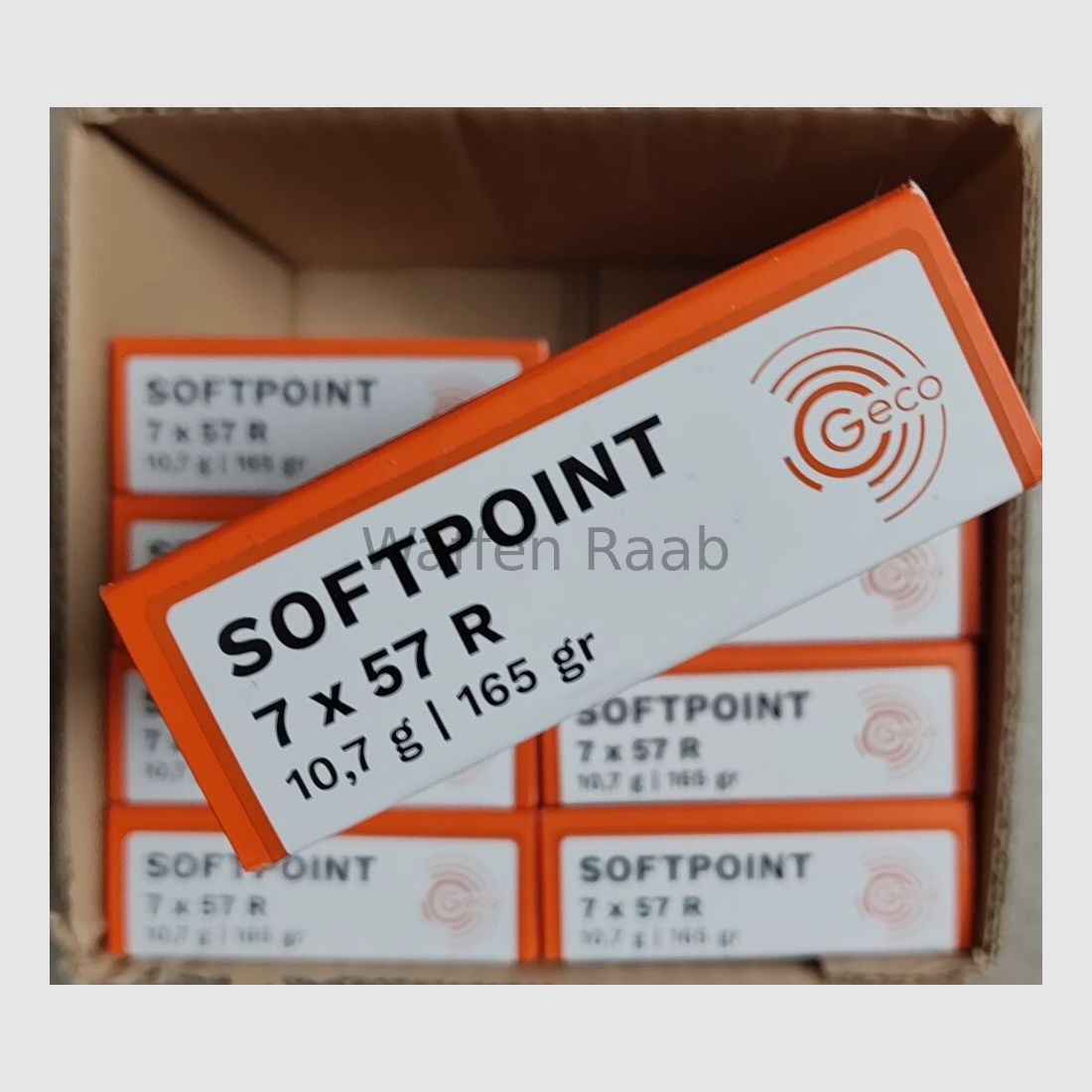 Geco Softpoint 7 x 57 R 10,7g/ 165grs. Geco Softpoint 7x57R 10,7g/ 165grs., Bild 1 von 4