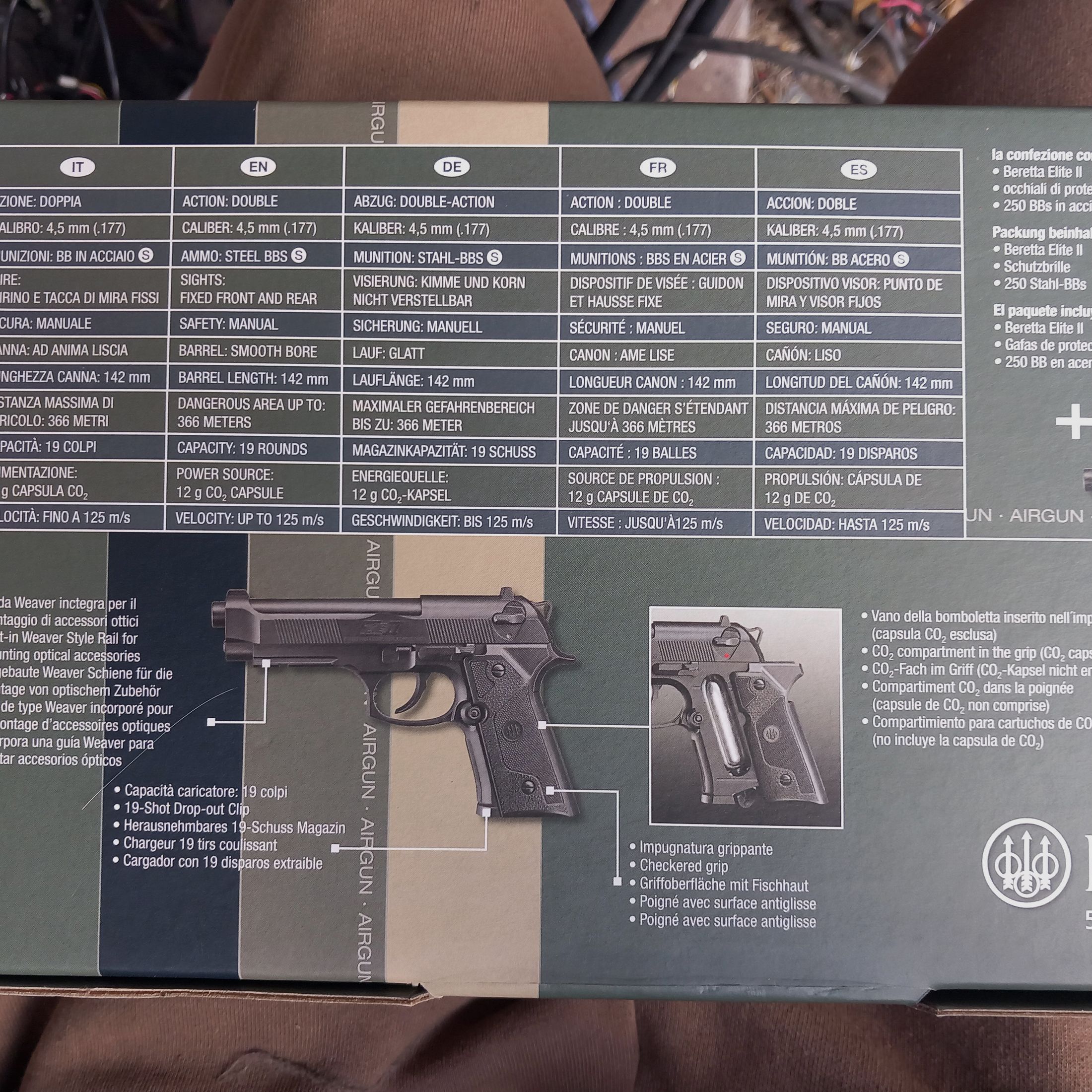 Beretta Elite 2 co pistool, afbeelding 3 van 3