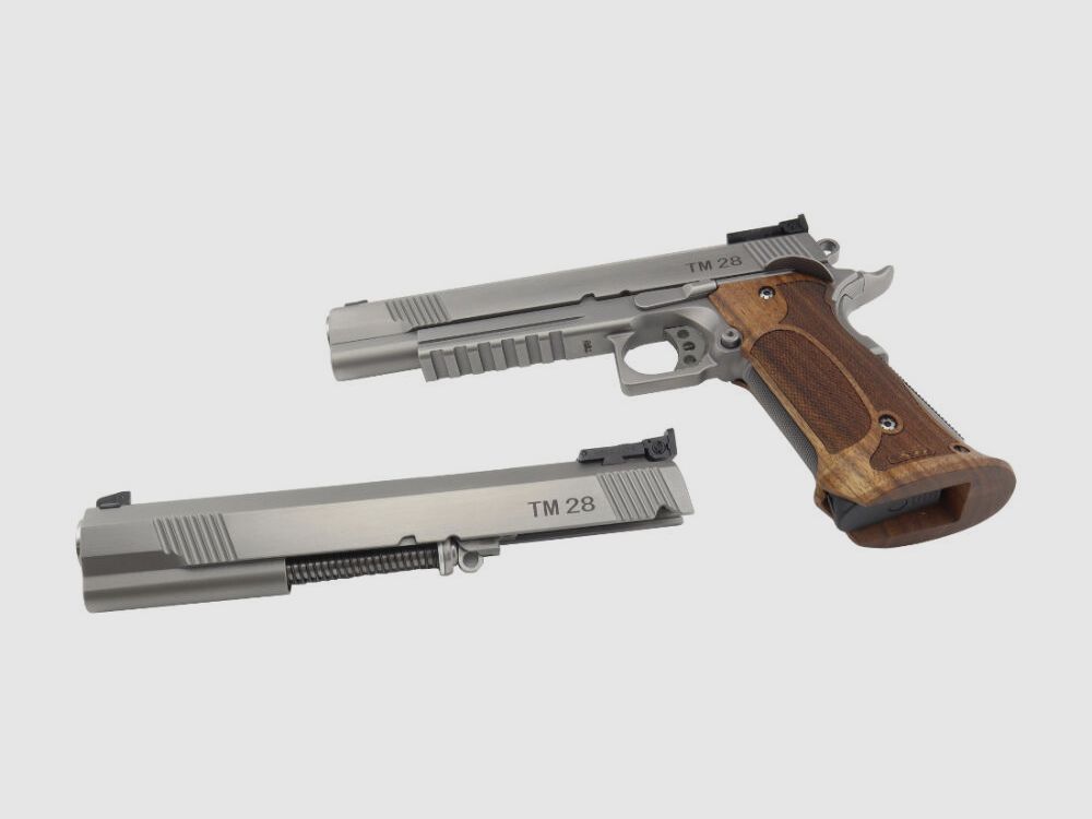 STP TM 28 6.0 con empuñadura Nill Match-German-Master y sistema intercambiable TM 6.0 9mm Luger y mira BOMAR