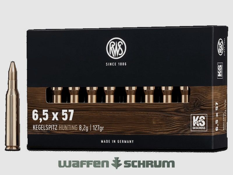 RWS pointe conique 8,2g - 127gr 6,5x57