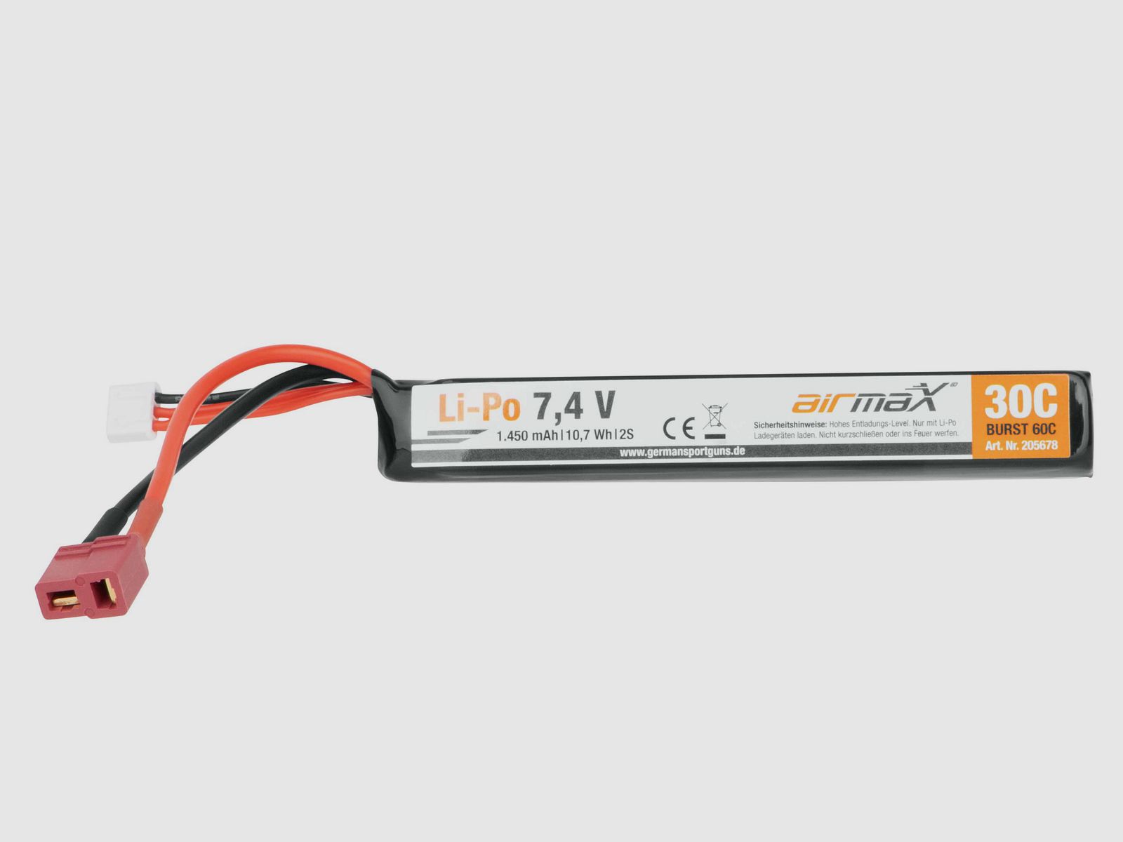 airmaX Batteria Li-Po 7,4V | 1.450 mAh Connettore Dean - Airsoft