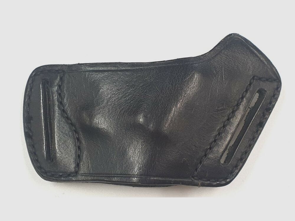 Holster Bucheimer per piccoli revolver, Bucheimer Valencia Calir Clark, pelle nera, destro