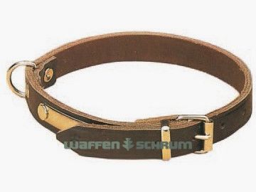 AKAH buckle collar leather with address tag