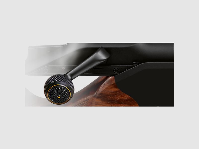 Blaser Kammergriffkugel Stahl schwarz mit Fischhaut u. Goldeinlage