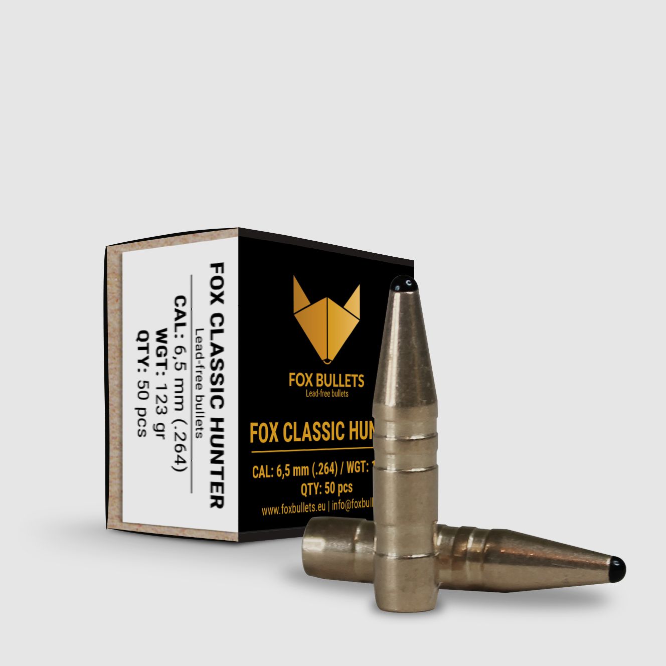 Fox Bullets Classic Hunter .264 8,0 g / 123 gr balles sans plomb – 50 pièces