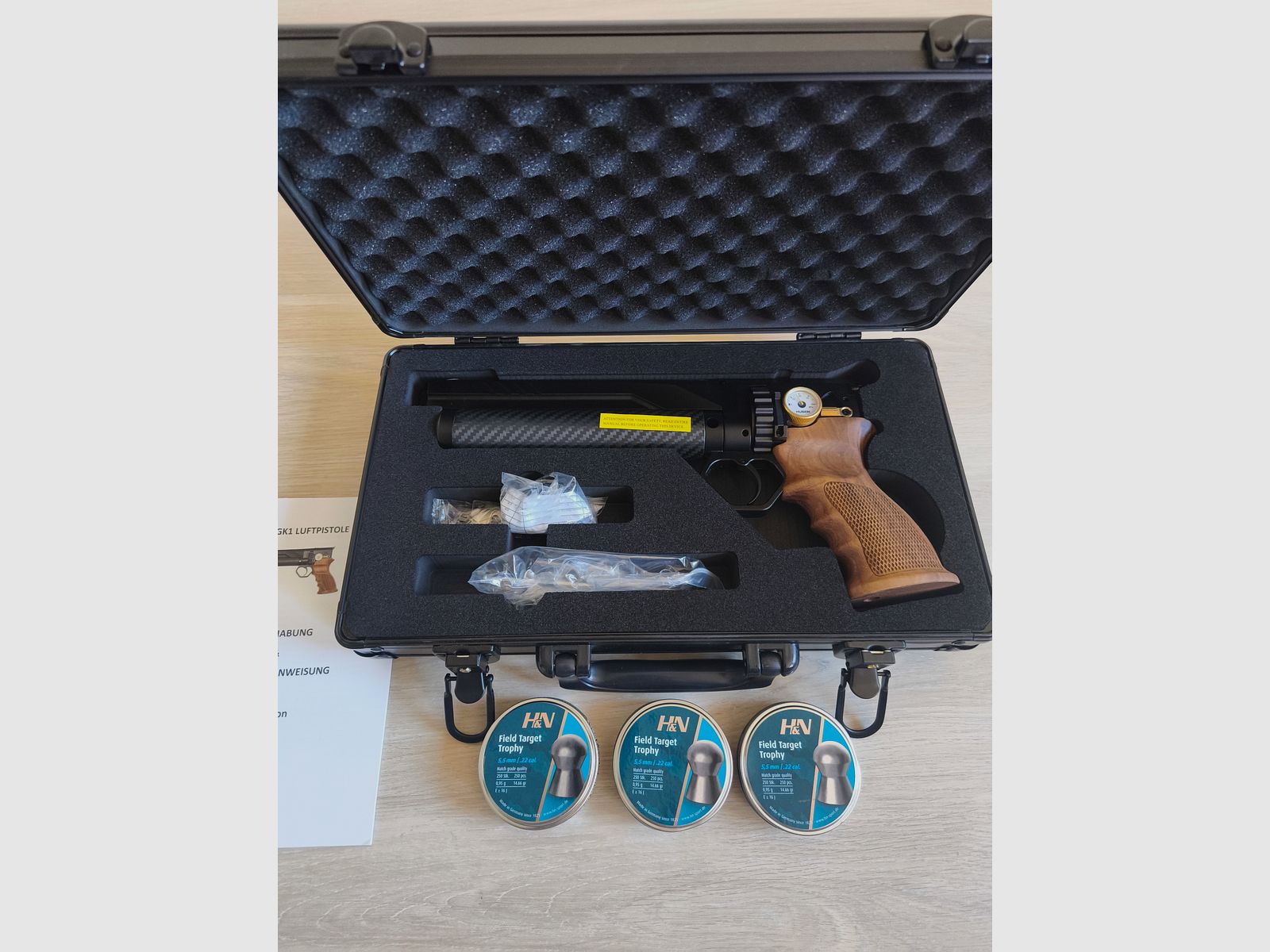 Huben GK1 – Semi-Auto PCP Pressluftpistole .22 (5,5 mm) | F-Modell, 19-Schuss 