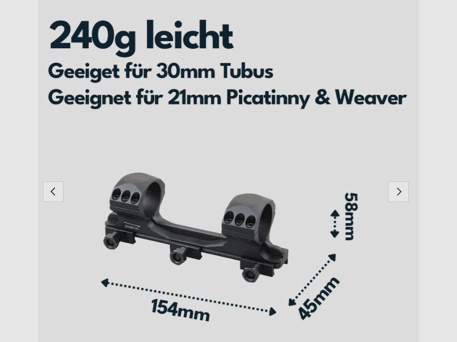 Vector Optics X-Accu Blockmontage, 30mm Tubus, 21mm Picatinny, h= 35mm
