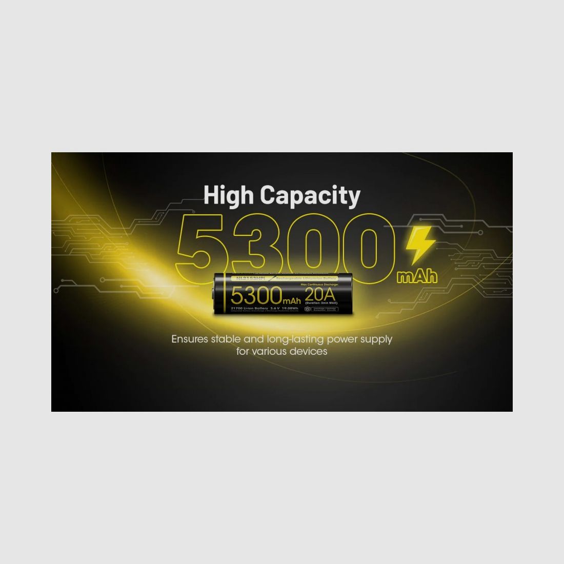 Nitecore - NL2153HPi - Wiederaufladbare Li-Ion-Batterie 3,6V 5300mAh, Bild 3 von 3