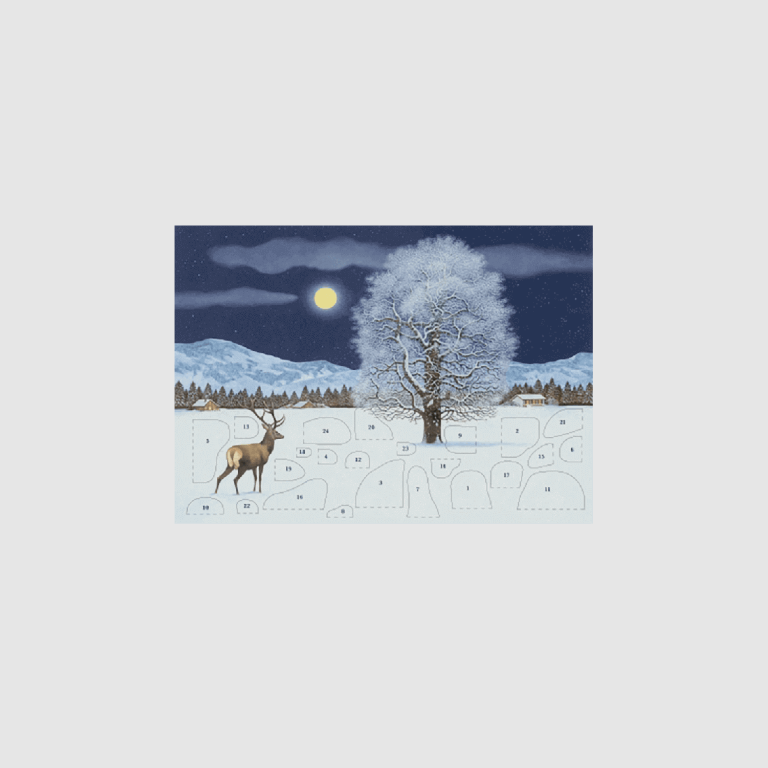Grußkarte Adventskalender "Zauberhafte Winternacht"