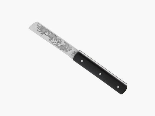 Coltello Le Fidèle 20/20 in ebano, decorazione con leone