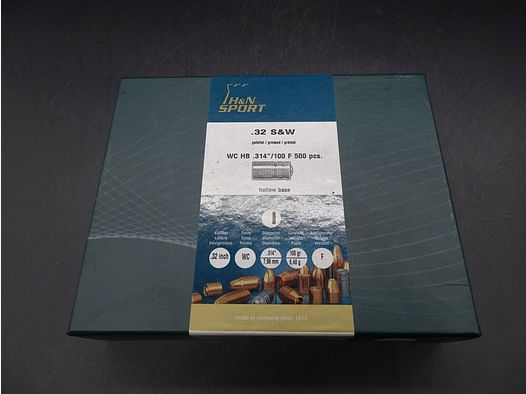 Proiettili H&N .32 S&W WC HB DIA .314" 100gr 500 pezzi .314" / .32 S&W Proiettili