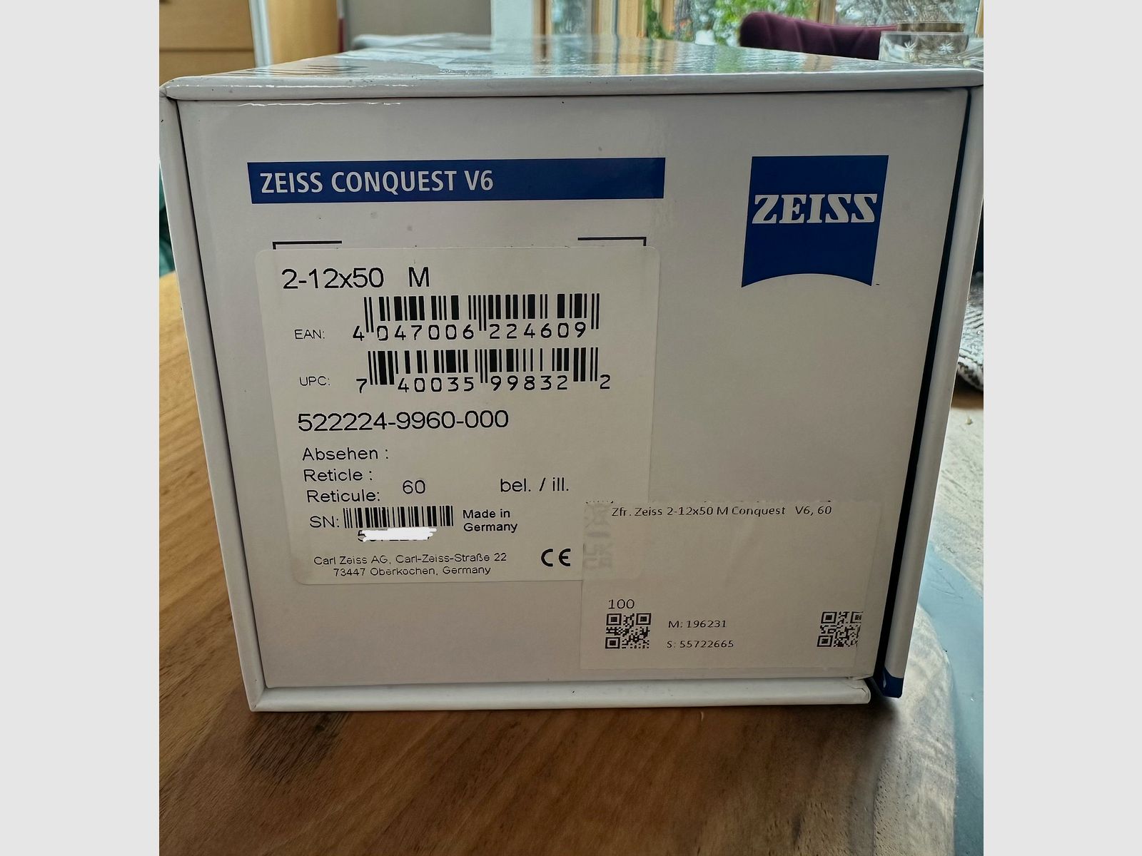Zeiss Conquest V6 2-12x50 M con guida - come nuovo e ben curato