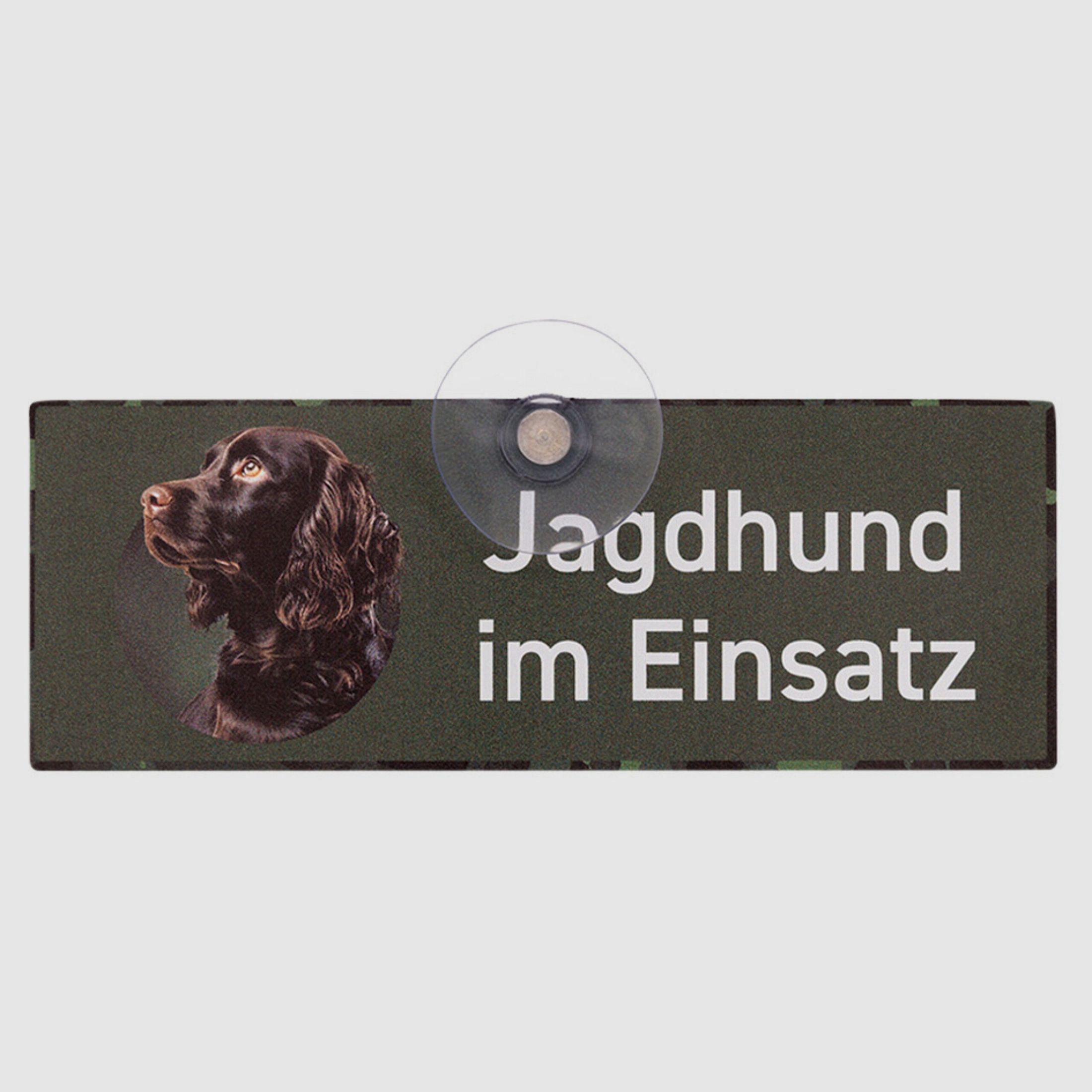 Wilde Hilde Original Autoschild Jagdhund im Einsatz