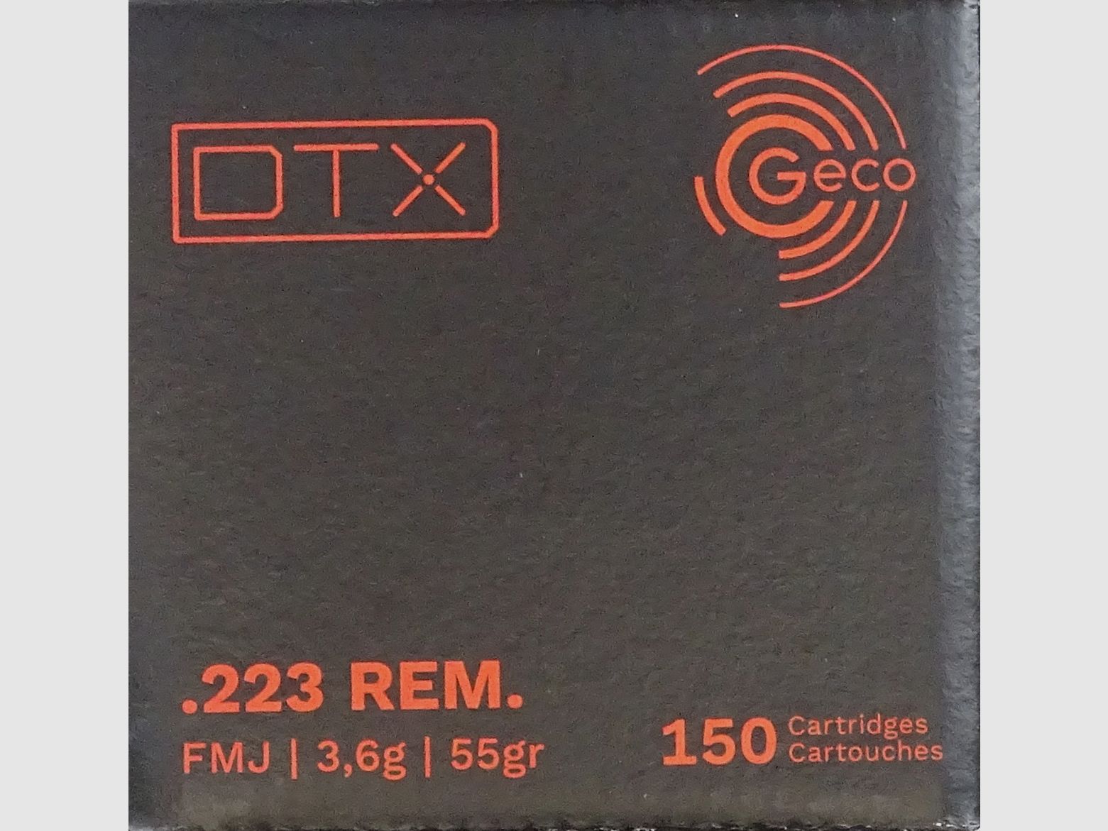 Geco DTX .223rem FMJ 55grs - 150 schoten