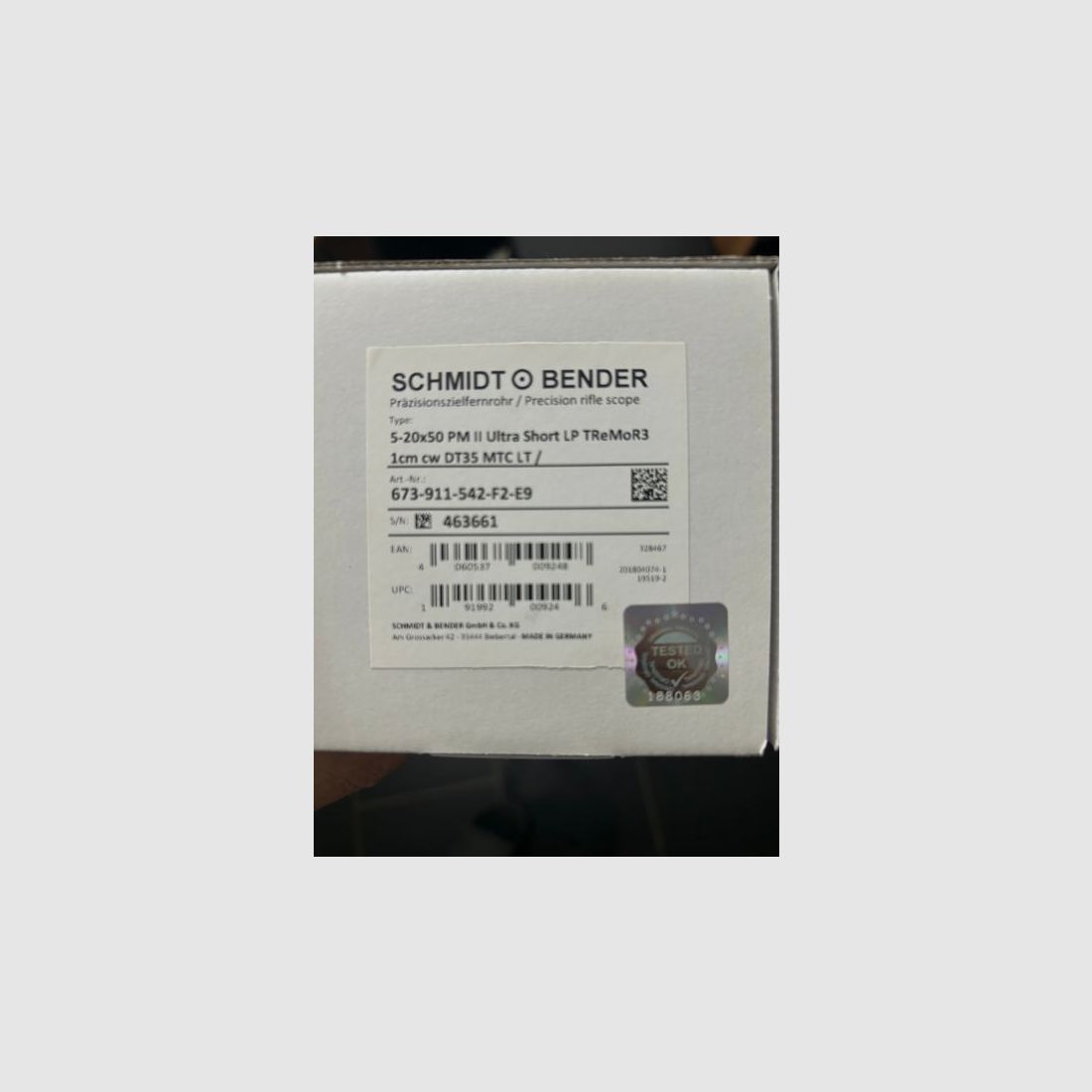 Sig Sauer 516 Marksmann Schmidt & Bender 5-20x50 PM II Ultra Short SP-4036 @34 H34mm