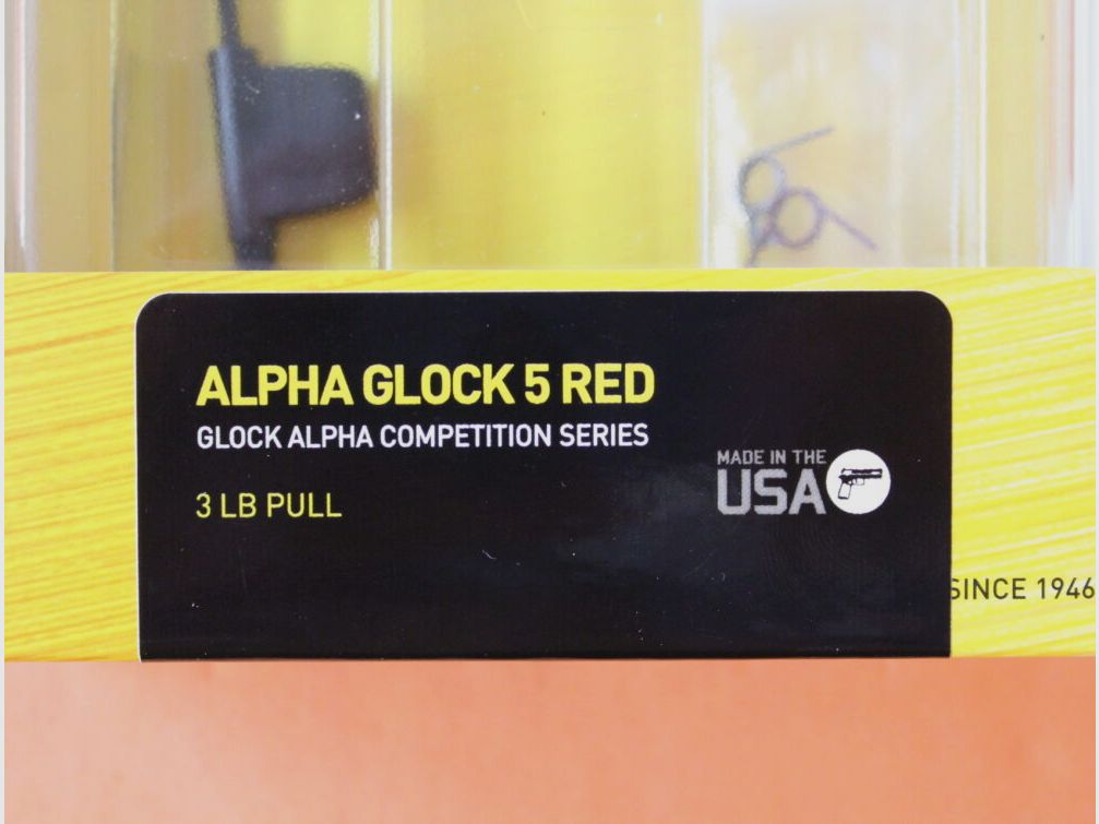 Timney Glock (Gen5): Timney Alpha Trigger Kit Red LG (ALPHAGLOCK5LGRED) 3lb/ Résistance de la gâchette environ 13,6N