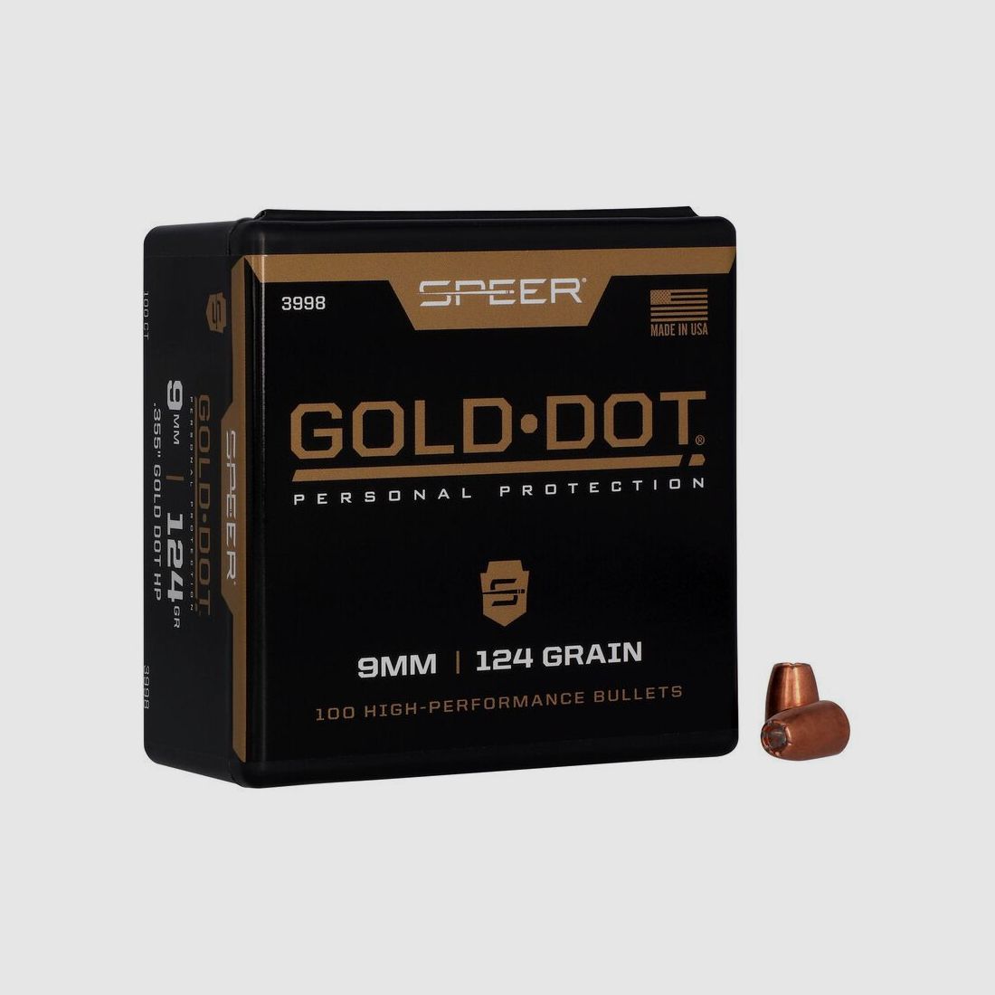 SPEER Gold Dot HP Geschosse – .355″ – 124 gr
