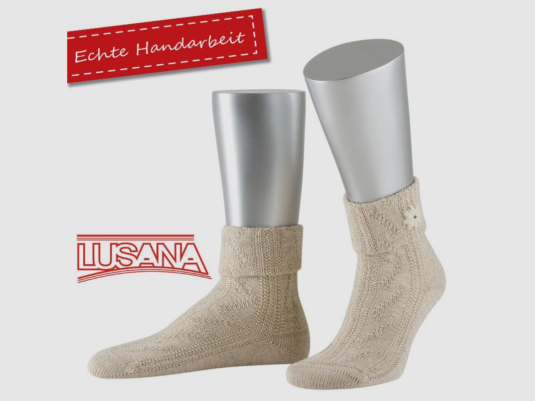 Chaussette enveloppe Lusana avec edelweiss brodé, image 1 sur 3