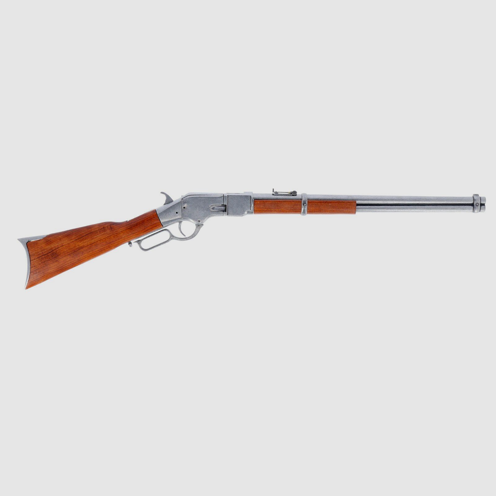 Denix Dekomodell Winchester Modell 66 Silberfarben - Holzschaft