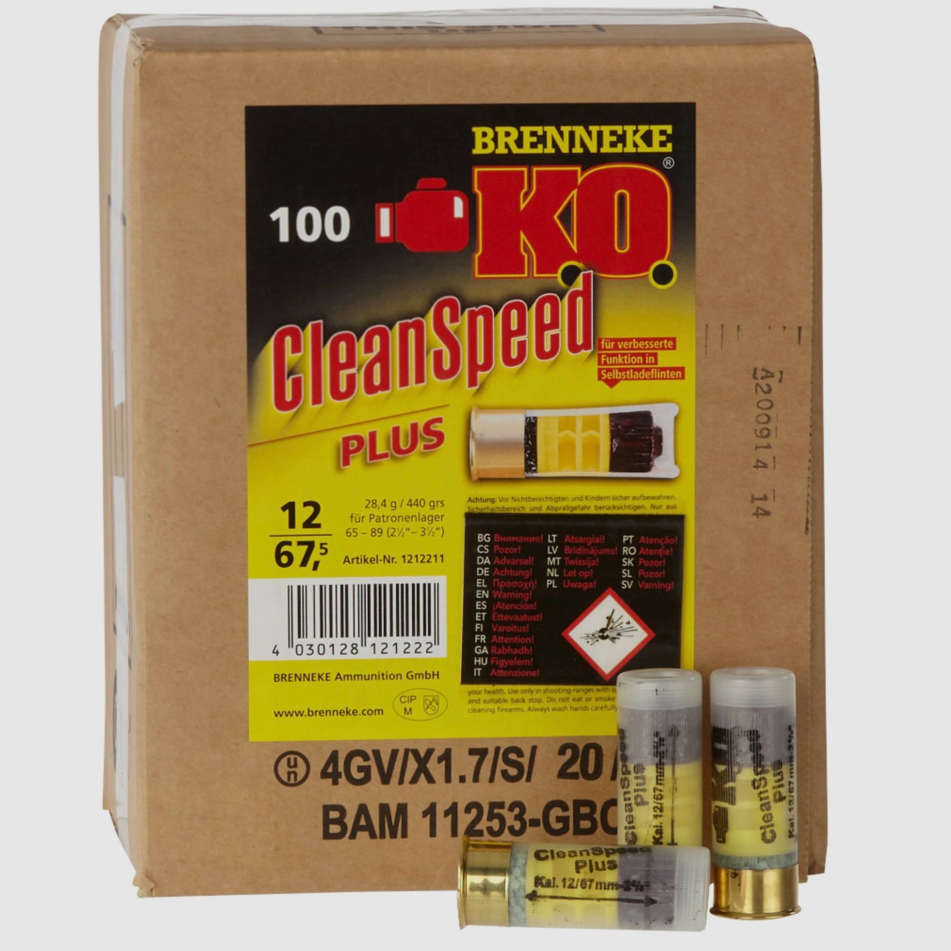 Brenneke 2004958 K.O. CleanSpeed Plus für Selbstladeflinten 28,4g 12/67,5 Flintenlaufgeschoss