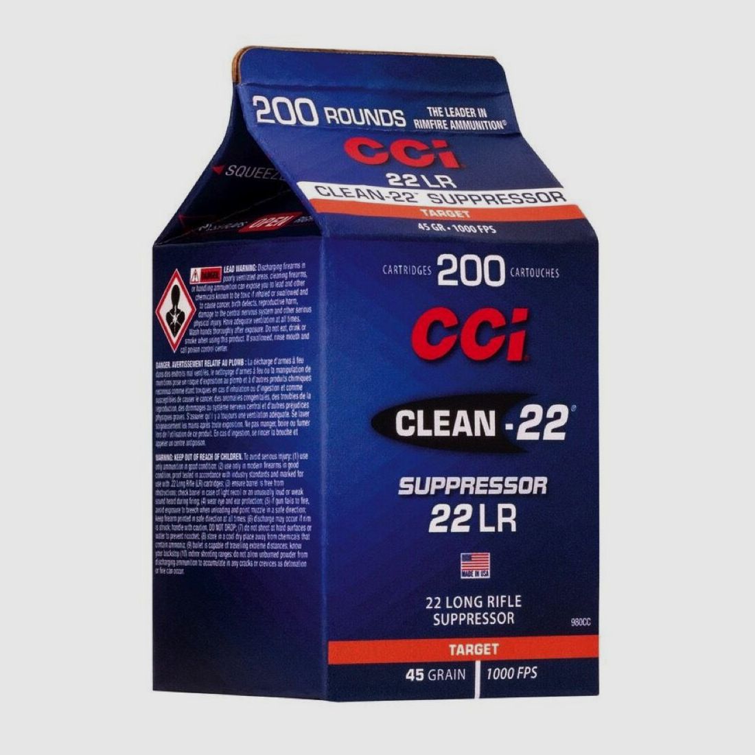 CCI Clean-22 Sup. LRN 45grs 200St .22lr