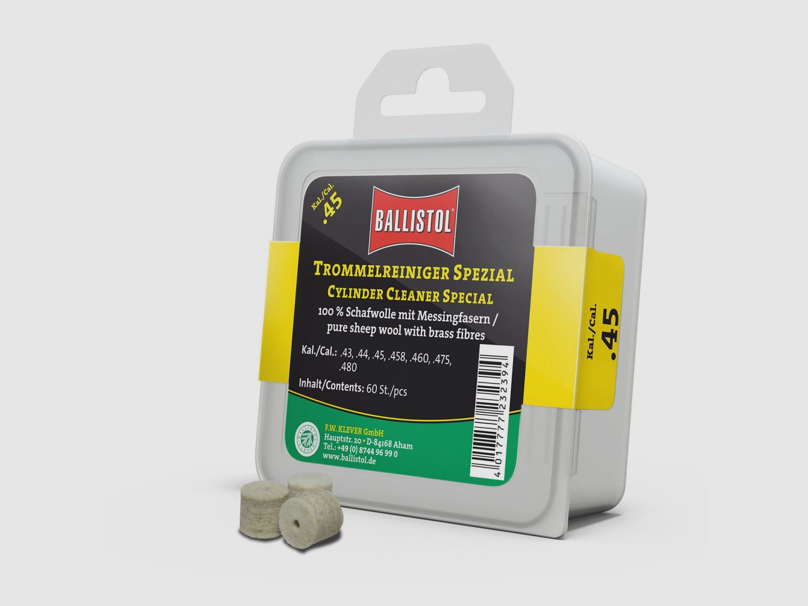 Ballistol Vilt Trommelreiniger Special / 60 stuks / Kal. .45