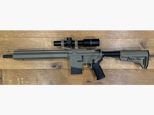 Tippmann M4-22 Elite GS Eagle FDE mit Burris ZF + Montage + Magpul Schaft