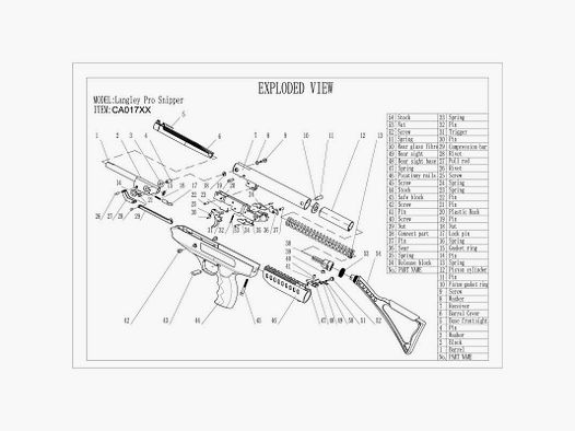 Spare parts for air pistol LANGLEY PRO SNIPER - NUT No. 39