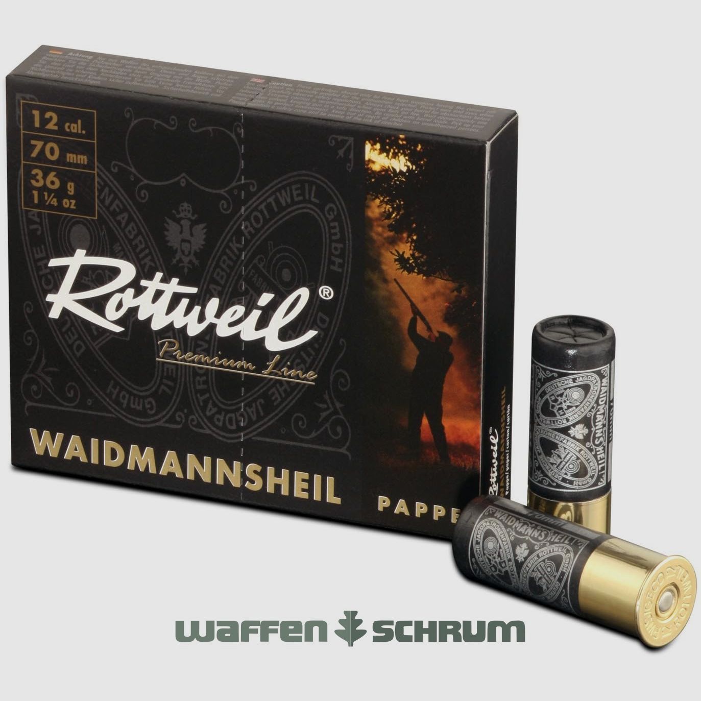 Rottweil 12/70 Waidmannsheil Pappe  3,0mm - 36g