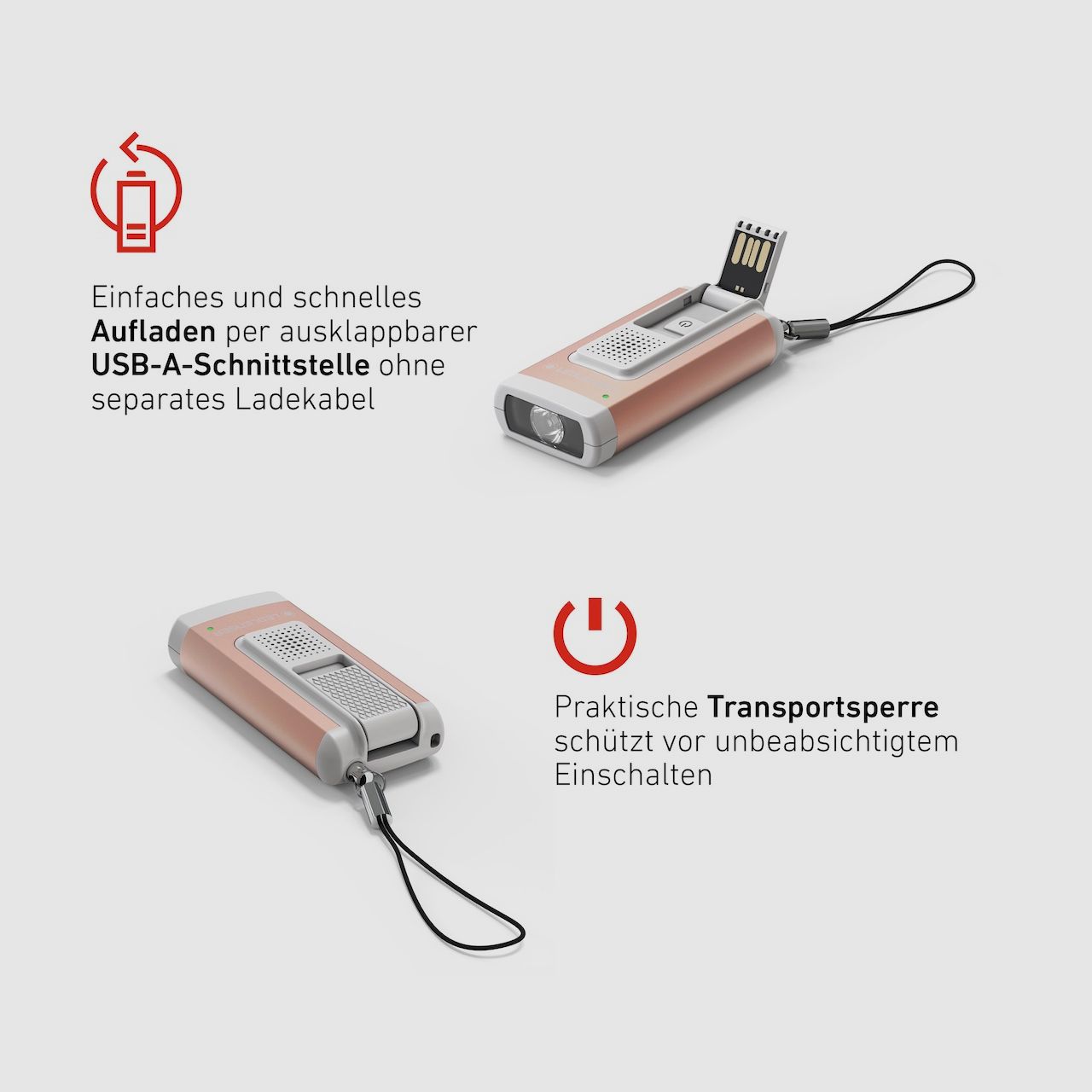 Ledlenser 502581 K6R Safety Latarka kluczykowa 400 lumenów 80 metrów złota