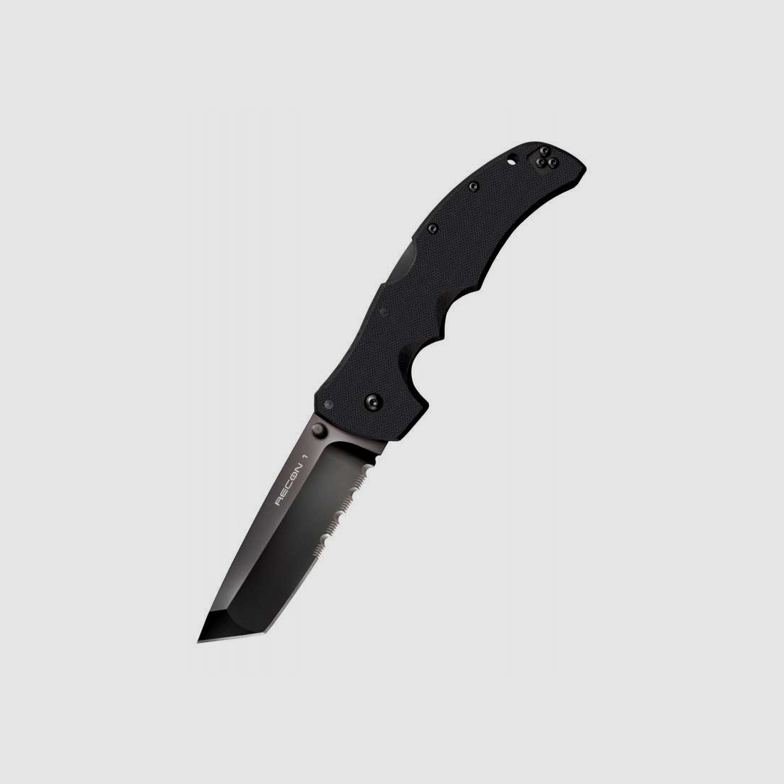 Cold Steel Recon 1 Tanto Point Taschenmesser, S35VN, Schwarz, Teilwellenschliff