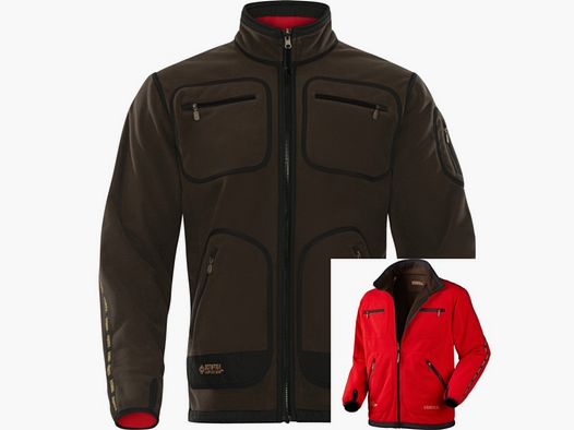 Härkila Kamko fleece jacket - Brown/Red
