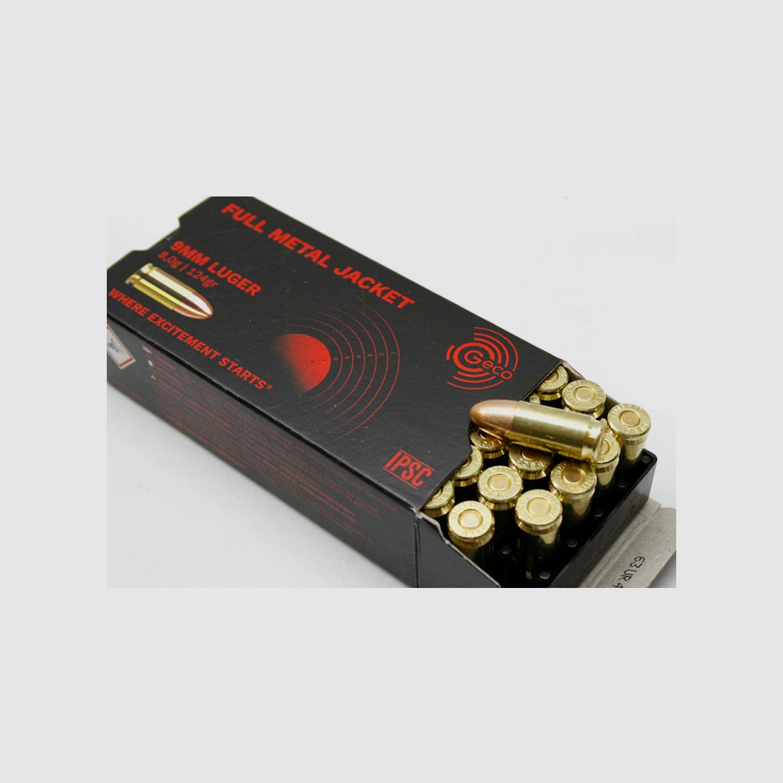 50 Schuss GECO 9mm Luger 9x19 Vollmantel Munition PistolenPatronen IPSC 8,0g 124gr #2318629 360 m/s