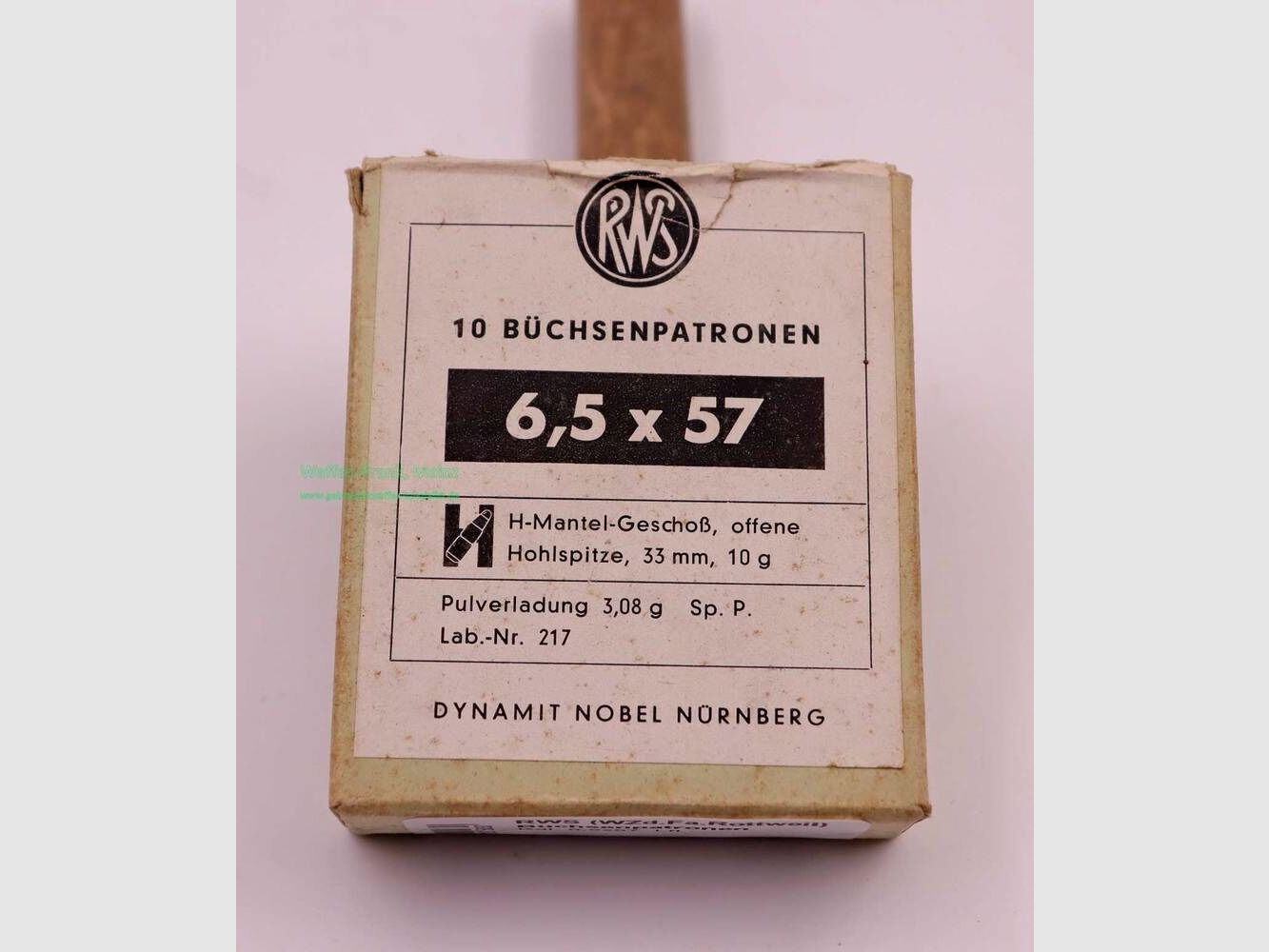 RWS (WZd.Fa.Rottweil) Büchsenpatronen 6,5x57